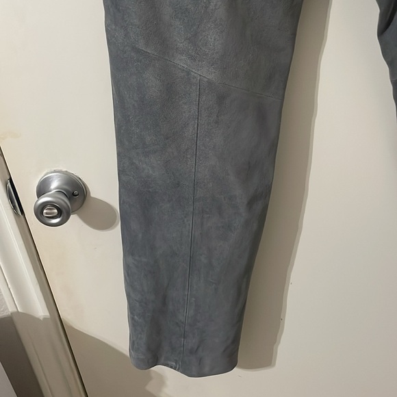Sigrid Olsen Gray Leather Dress Pants Straight-Leg Formal Size 10 - Picture 6 of 8